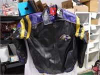 Mens Large Leather Ravens Jacket