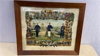 AUTHENTIC WWI GERMAN MILITARY POSTER FRAMED 26X22