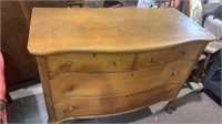 Antique four drawer oak dresser - locks in the