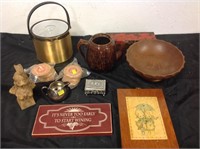 ADVERTISING,POTTERY AND MISC BOX LOT