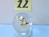 2 1/4" Gibson w/ Ceramic Cat Figure Marble