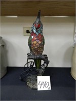 Lighted Stained Glass Parrot Lamp