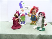 (4) Annaleee Dolls - Wizard, Scarecrow, Snowman &