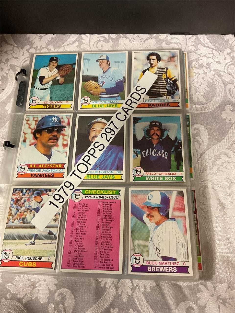 1979 Topps baseball cards in sleeves