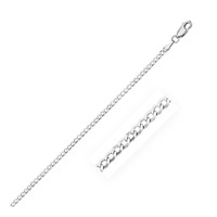 14k White Gold Solid Curb Chain 2.6mm