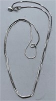 Italy 14k White Gold Box Chain Necklace