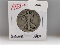 1933-S 90% Silver Walker Half $1 Dollar