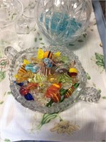 Blown glass candy in dish