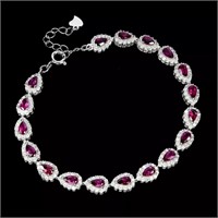 Natural Rhodolite Garnet Bracelet