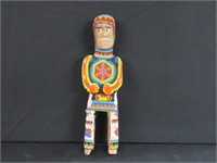 BEADED FIRST NATIONS WOODEN DOLL