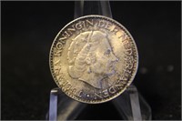 1964 Netherlands 1 gulden Silver Coin