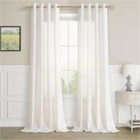 Aersas 90 Inch Ivory Cream Linen Curtains