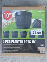 5 Piece Planter Pots 10”