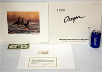 1988 Oregon Waterfowl Stamp & Print Geese