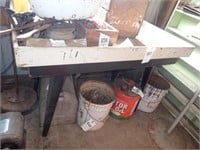 Wood Shop Table w/ Steel Legs - 48"Wx30"Dx31"H-