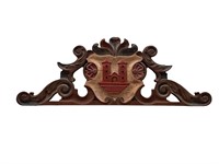 Large Wood Carved Cornice w/ Castle