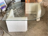 Glass Top Coffee Table, 2 Floor Lamps