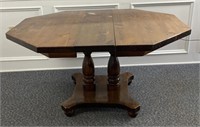 Octagon Shape pine table with leaf 51”x42”x 28
