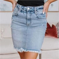 Denim Skirt with Pockets - Size L