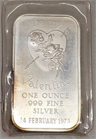 One ounce bar .999 fine silver engraved: be my