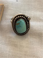 Unmarked Silver Turquoise Ring