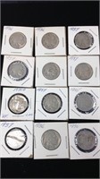 Set of 12 US buffalo nickels different dates and