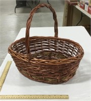 Brown wicker basket 13.75 in tall