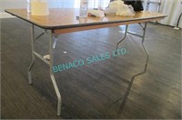 4X, 6' x 30" WOOD TOP FOLDING TABLES