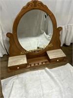 2 MARBLE TOPPED DRAWERS WITH MIRROR