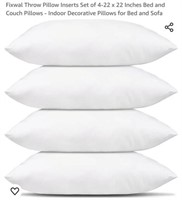 MSRP $35 Set 4 22x22 Inch Pillow Inserts