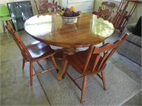 Pedestal Table and 4 Chairs, Bowl of Fruit