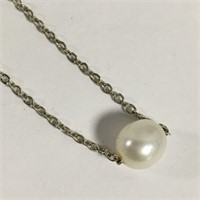 Sterling Silver Pearl Necklace