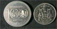 1974 Canada Dollar and 50 Cent Coins