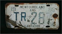 1965 NFLD and Labrador license plate