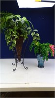 (2) Artificial Plants with Vases
