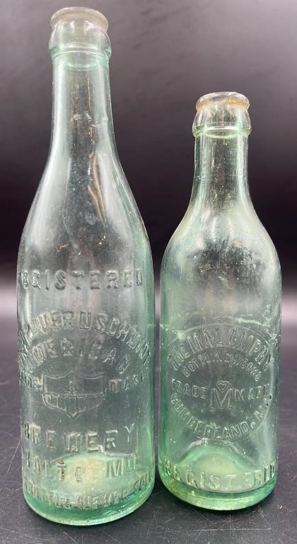 2 Antique Md Bottles Baltimore & Cumberland