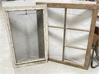 2 Older Window Frames, 34 1/2 X 20 3/4 And