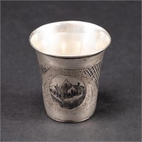 1868 Russian Niello 84 Silver Beaker By Savinsky