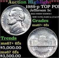 ***Auction Highlight*** 1989-p Jefferson Nickel TO