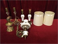 5 Vintage Lamps & 1 Wall Lamp