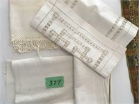 vintage linens, some stains