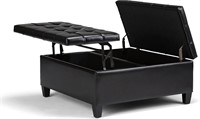 Harrison 36 Black Tufted Coffee Table Ottoman