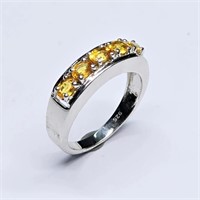 Silver Yellow Sapphire (1.35ct) Ring