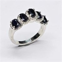 Silver Blue Sapphire(2.4ct) Ring