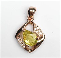 Natural Tourmaline Pendant 925 Silver