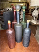 Set of home accent bottles