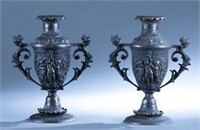 2 Neoclassical cast bronze urns.