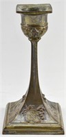 Small Brass Toned Candlestick Holder, Grapevine