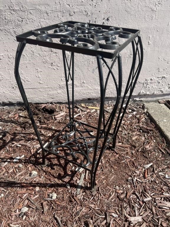 Metal Plant Stand with shelf 19" tall 10” square