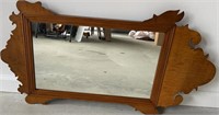 Antique Chippendale Solid Maple Mirror 17.5” X 1”